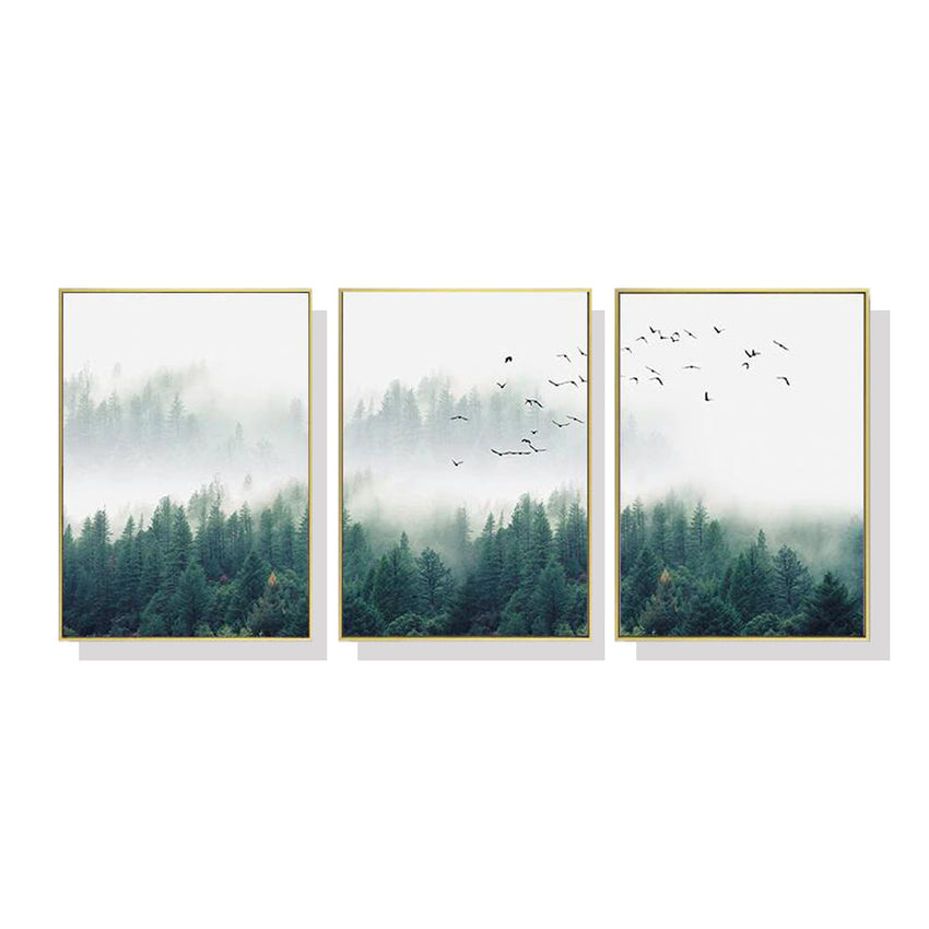 50cmx70cm Mystical Forest  3 Sets Gold Frame Canvas Wall Art Tristar Online