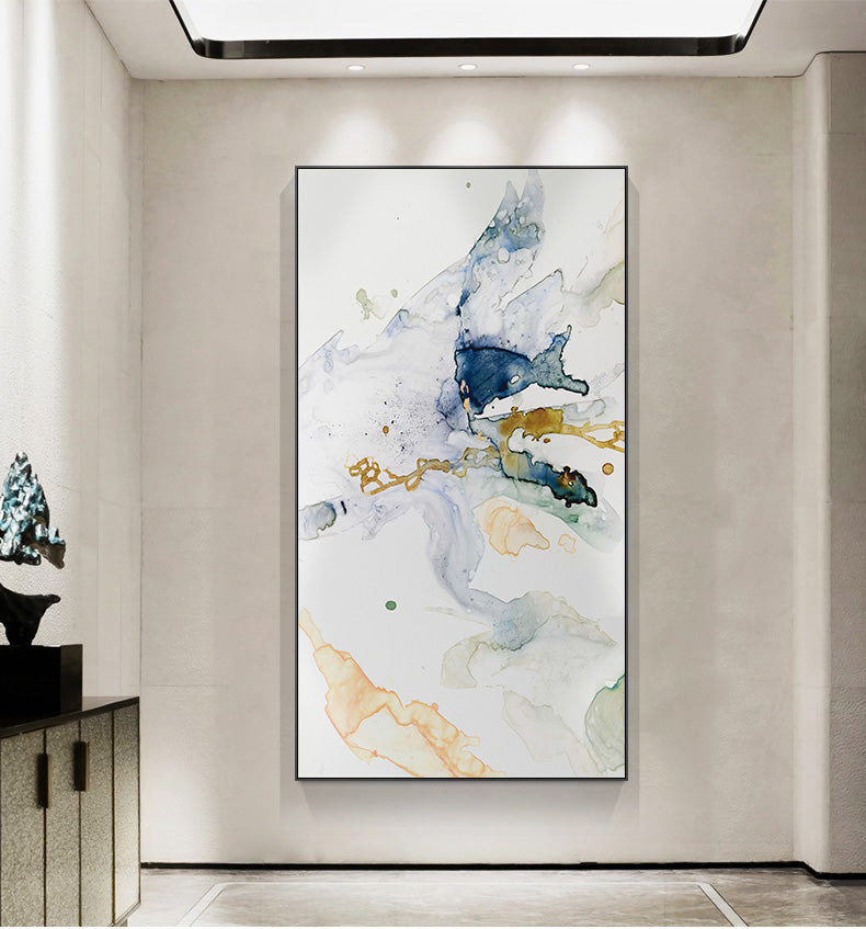 40cmx80cm Abstract Watercolour Style Black Frame Canvas Wall Art Tristar Online