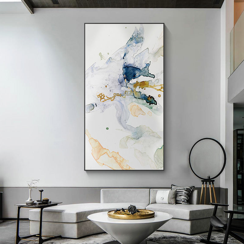 40cmx80cm Abstract Watercolour Style Black Frame Canvas Wall Art Tristar Online