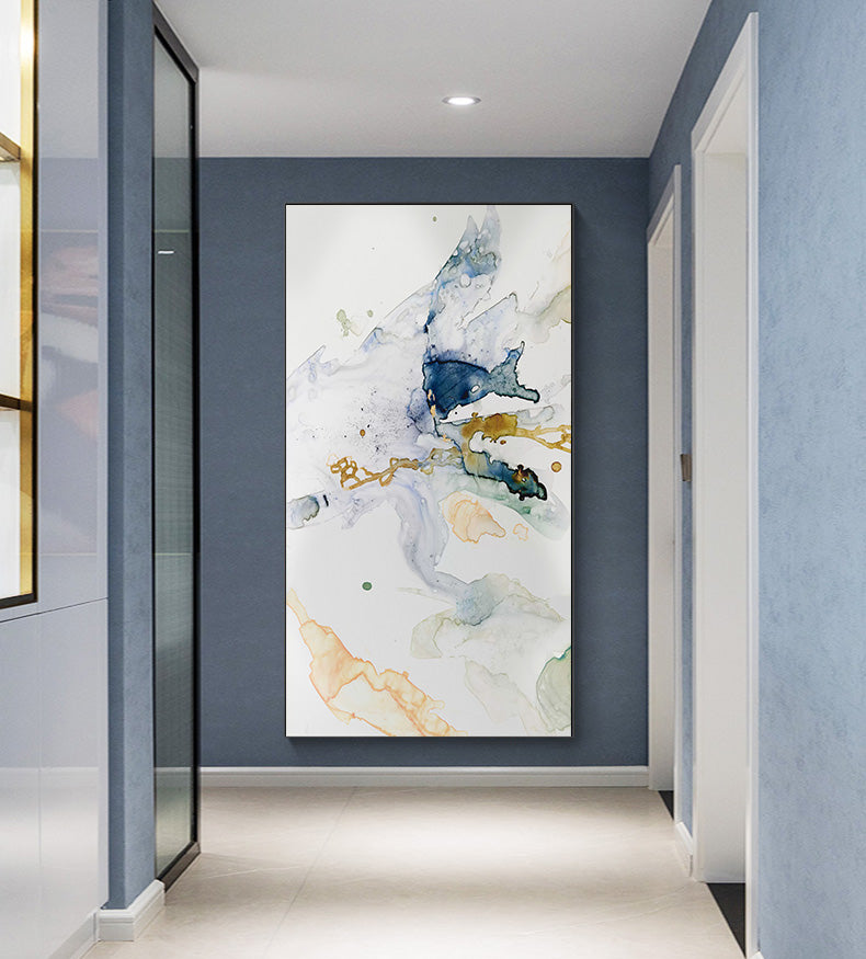 60cmx120cm Abstract Watercolour Style Black Frame Canvas Wall Art Tristar Online