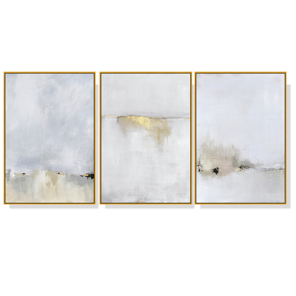 40cmx60cm Abstract golden white 3 Sets Gold Frame Canvas Wall Art Tristar Online