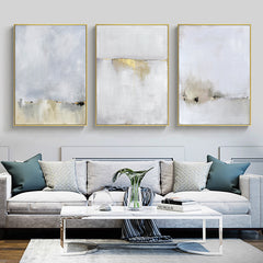 50cmx70cm Abstract golden white 3 Sets Gold Frame Canvas Wall Art Tristar Online