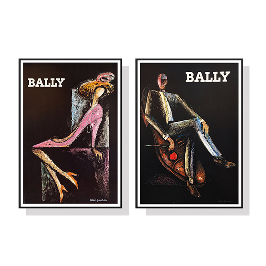 40cmx60cm Bally Man & Woman 2 Sets Black Frame Canvas Wall Art Tristar Online