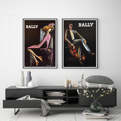 40cmx60cm Bally Man & Woman 2 Sets Black Frame Canvas Wall Art Tristar Online