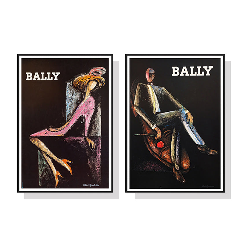 50cmx70cm Bally Man & Woman 2 Sets Black Frame Canvas Wall Art Tristar Online