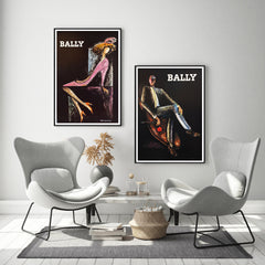 50cmx70cm Bally Man & Woman 2 Sets Black Frame Canvas Wall Art Tristar Online