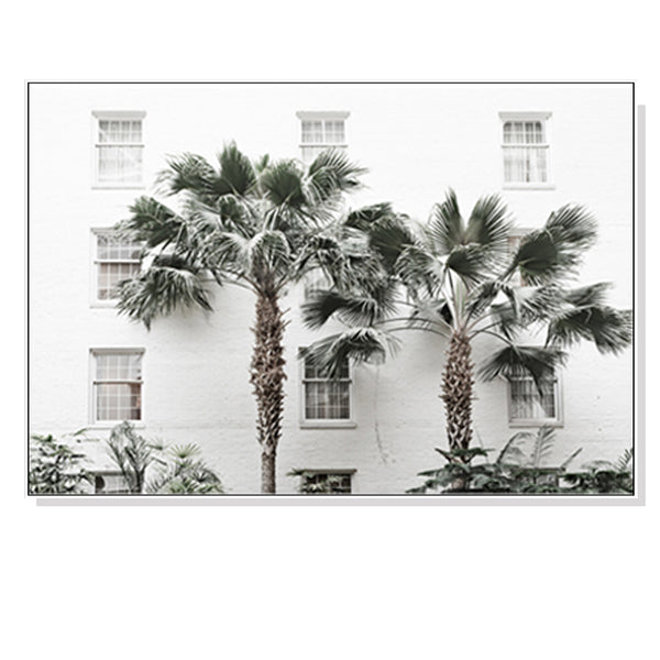 50cmx70cm Palm Tree White Frame Canvas Wall Art Tristar Online