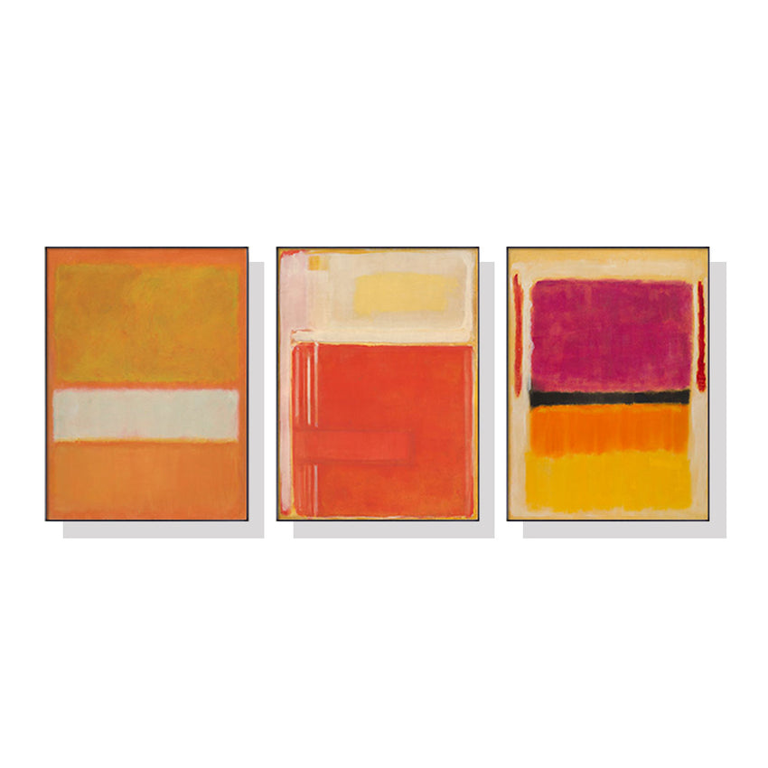 50cmx70cm Colourful 3 Sets By Mark Rothko Black Frame Canvas Wall Art Tristar Online