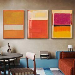 60cmx90cm Colourful 3 Sets By Mark Rothko Black Frame Canvas Wall Art Tristar Online