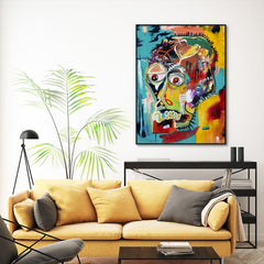 70cmx100cm Pop Art Head Black Frame Canvas Wall Art Tristar Online
