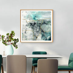 50cmx50cm Marbled Green 2 Sets Gold Frame Canvas Wall Art Tristar Online