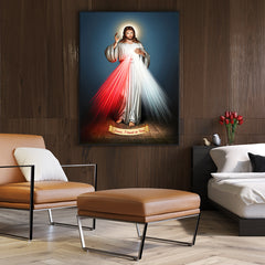50cmx70cm Jesus Divine Mercy I Trust In You Black Frame Canvas Wall Art Tristar Online