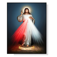 50cmx70cm Jesus Divine Mercy I Trust In You Black Frame Canvas Wall Art Tristar Online