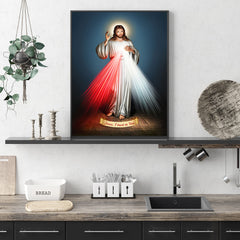 60cmx90cm Jesus Divine Mercy I Trust In You Black Frame Canvas Wall Art Tristar Online