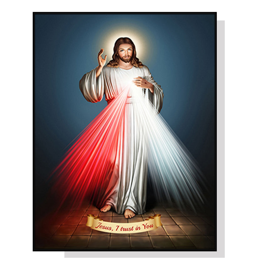 60cmx90cm Jesus Divine Mercy I Trust In You Black Frame Canvas Wall Art Tristar Online