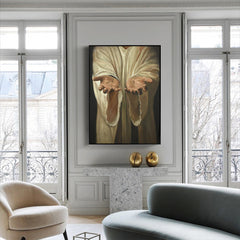 70cmx100cm Jesus Nail Hand Black Frame Canvas Wall Art Tristar Online
