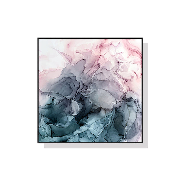 60cmx60cm Marbled Pink Grey Black Frame Canvas Wall Art Tristar Online