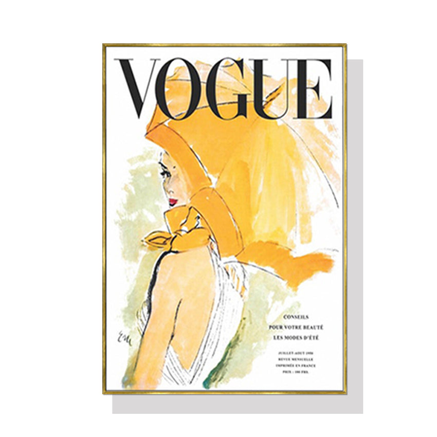 Wall Art 80cmx120cm Vogue Girl Gold Frame Canvas Tristar Online