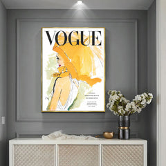 Wall Art 90cmx135cm Vogue Girl Gold Frame Canvas Tristar Online