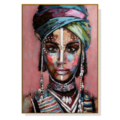 60cmx90cm African woman II Gold Frame Canvas Wall Art Tristar Online