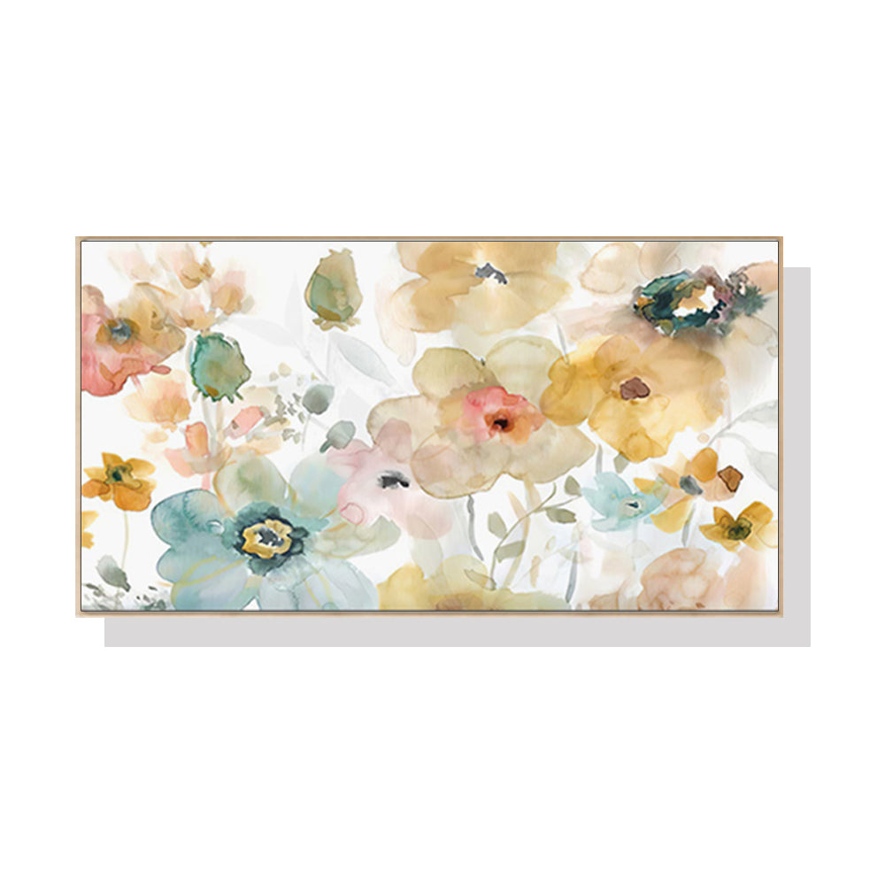 40cmx80cm Floral Watercolor Style Wood Frame Canvas Wall Art Tristar Online
