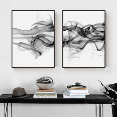 50cmx70cm Stylish Abstract Black 2 Sets Black Frame Canvas Wall Art Tristar Online