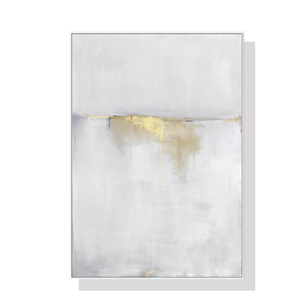 50cmx70cm Abstract gold white single II White Frame Canvas Wall Art Tristar Online