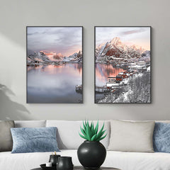 40cmx60cm Nordic Norway 2 Sets Black Frame Canvas Wall Art Tristar Online
