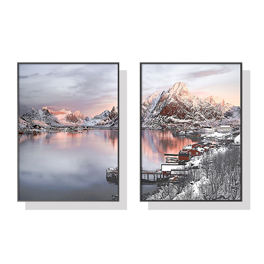 40cmx60cm Nordic Norway 2 Sets Black Frame Canvas Wall Art Tristar Online
