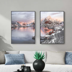 50cmx70cm Nordic Norway 2 Sets Black Frame Canvas Wall Art Tristar Online