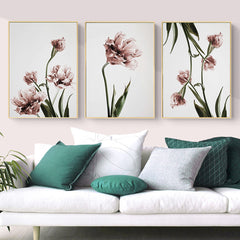Wall Art 80cmx120cm Tulip Flower 3 Sets Gold Frame Canvas Tristar Online