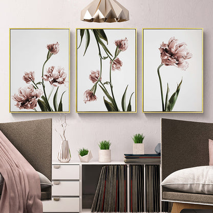 Wall Art 90cmx135cm Tulip Flower 3 Sets Gold Frame Canvas Tristar Online