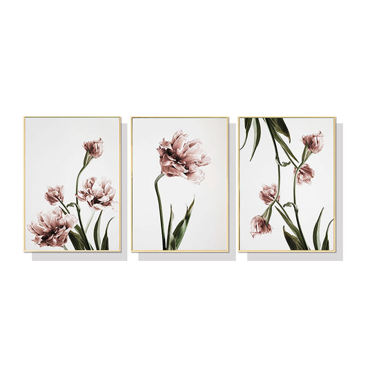 Wall Art 100cmx150cm Tulip Flower 3 Sets Gold Frame Canvas Tristar Online