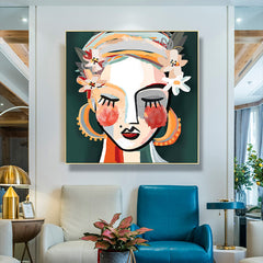 Wall Art 80cmx80cm Sophie II Gold Frame Canvas Tristar Online