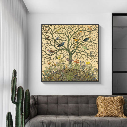 50cmx50cm Tree Of Life Black Frame Canvas Wall Art Tristar Online