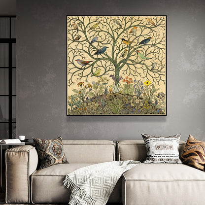 60cmx60cm Tree Of Life Black Frame Canvas Wall Art Tristar Online