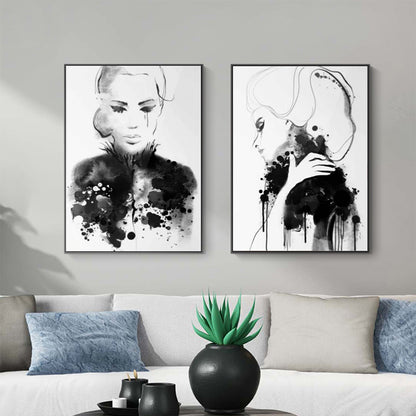 50cmx70cm Watercolor Sketch 2 Sets Black Frame Canvas Wall Art Tristar Online