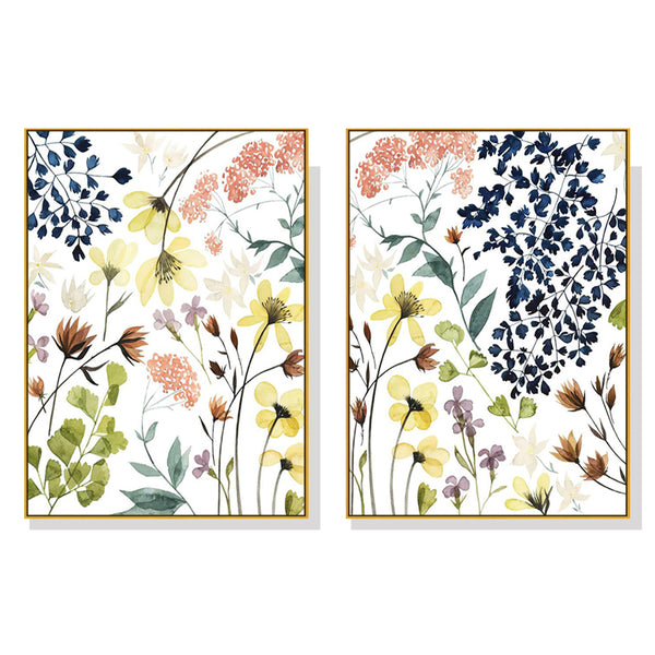 50cmx70cm Flower Composition 2 Sets Gold Frame Canvas Wall Art Tristar Online