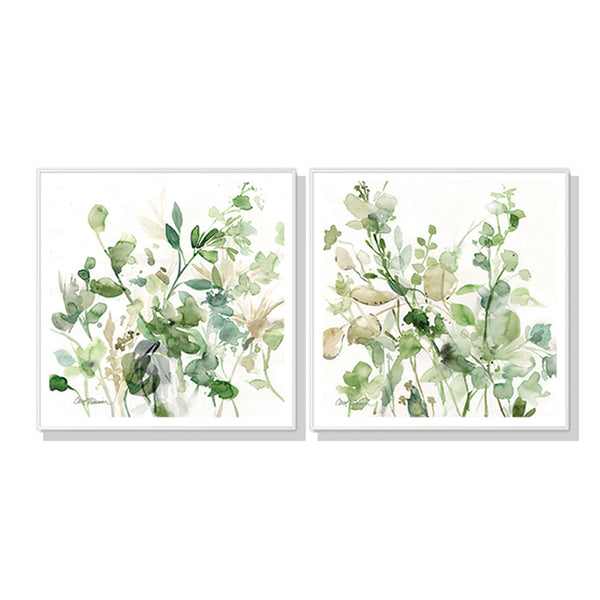 60cmx60cm Sage Garden By Carol Robinson 2 Sets White Frame Canvas Wall Art Tristar Online