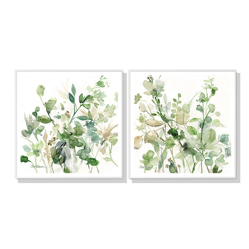 70cmx70cm Sage Garden By Carol Robinson 2 Sets White Frame Canvas Wall Art Tristar Online
