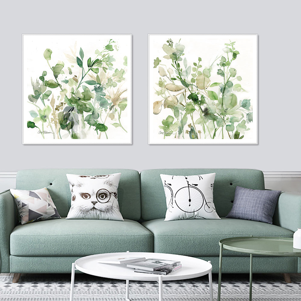 70cmx70cm Sage Garden By Carol Robinson 2 Sets White Frame Canvas Wall Art Tristar Online