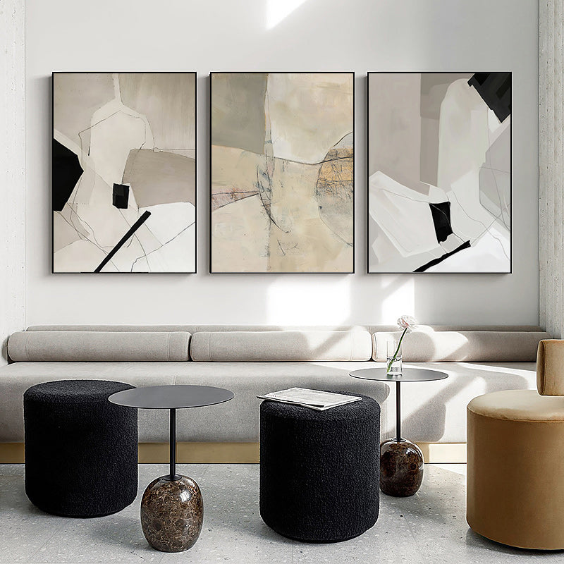 60cmx90cm Modern Abstract 3 Sets Black Frame Canvas Wall Art Tristar Online