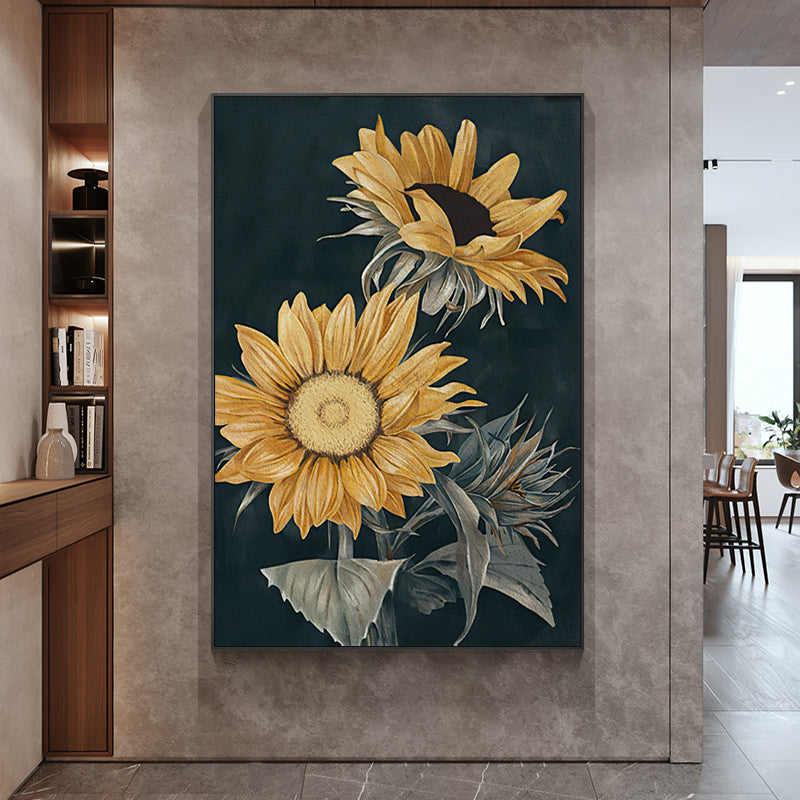 70cmx100cm Sunflowers Black Frame Canvas Wall Art Tristar Online