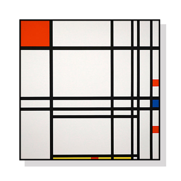 50cmx50cm Abstract Art By Piet Mondrian Black Frame Canvas Wall Art Tristar Online