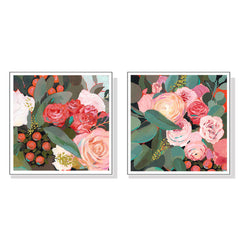 50cmx50cm Eucalyptus Bouquet 2 Sets White Frame Canvas Wall Art Tristar Online