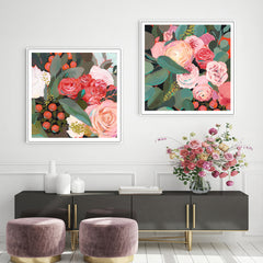 50cmx50cm Eucalyptus Bouquet 2 Sets White Frame Canvas Wall Art Tristar Online