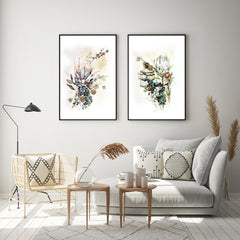 50cmx70cm Berries And Protea 2 Sets Black Frame Canvas Wall Art Tristar Online