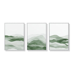 40cmx60cm Sage Green 3 Sets White Frame Canvas Wall Art Tristar Online