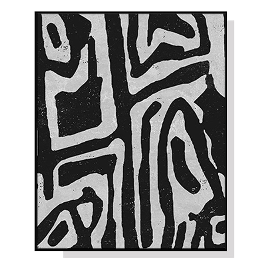 60cmx90cm Abstract Black Artwork Black Frame Canvas Wall Art Tristar Online