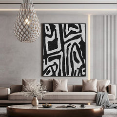 60cmx90cm Abstract Black Artwork Black Frame Canvas Wall Art Tristar Online